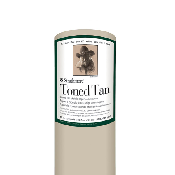 Strathmore 400 Toned Tan Sketch 118g 1.06 x 9.14m-Rolle