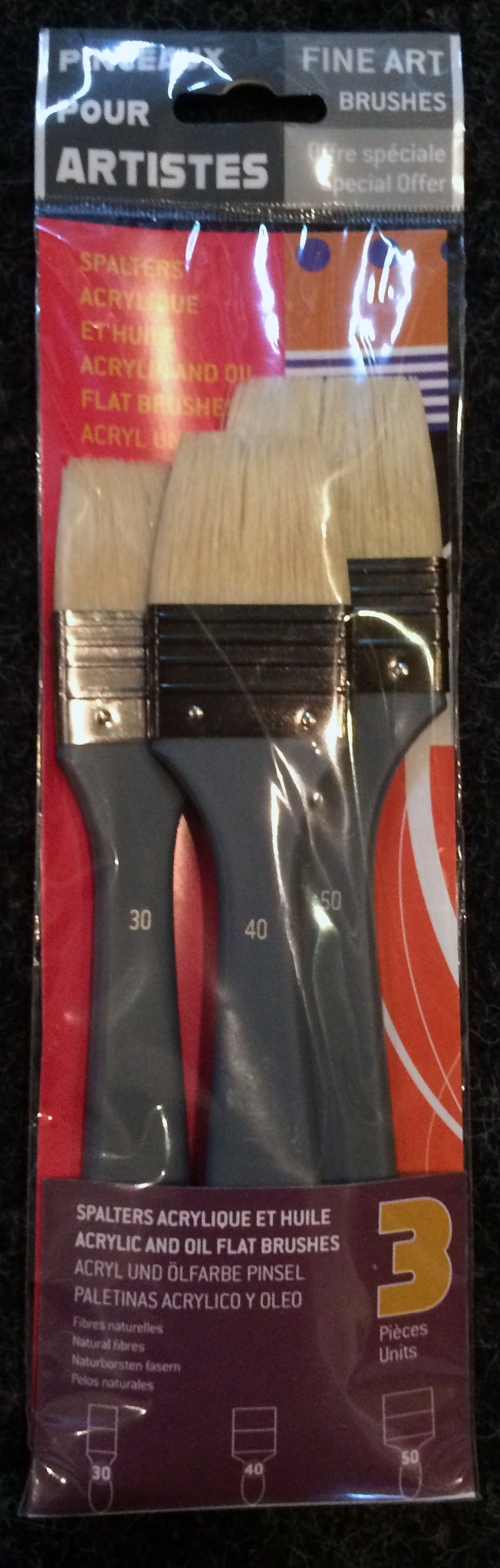 Raphael ACRYLIC UND ÖL 3 PINSEL SET mit Naturborsten