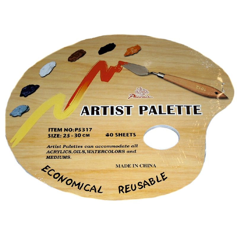 KOH I NOOR Abreißpalette Oval mit Griffloch - 30 cm x 25 cm / 40 Blatt (P5317)