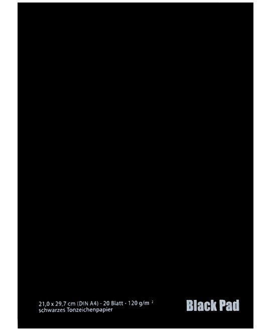 Black Pad Schwarzes Tonzeichenpapier kopfgeleimt
