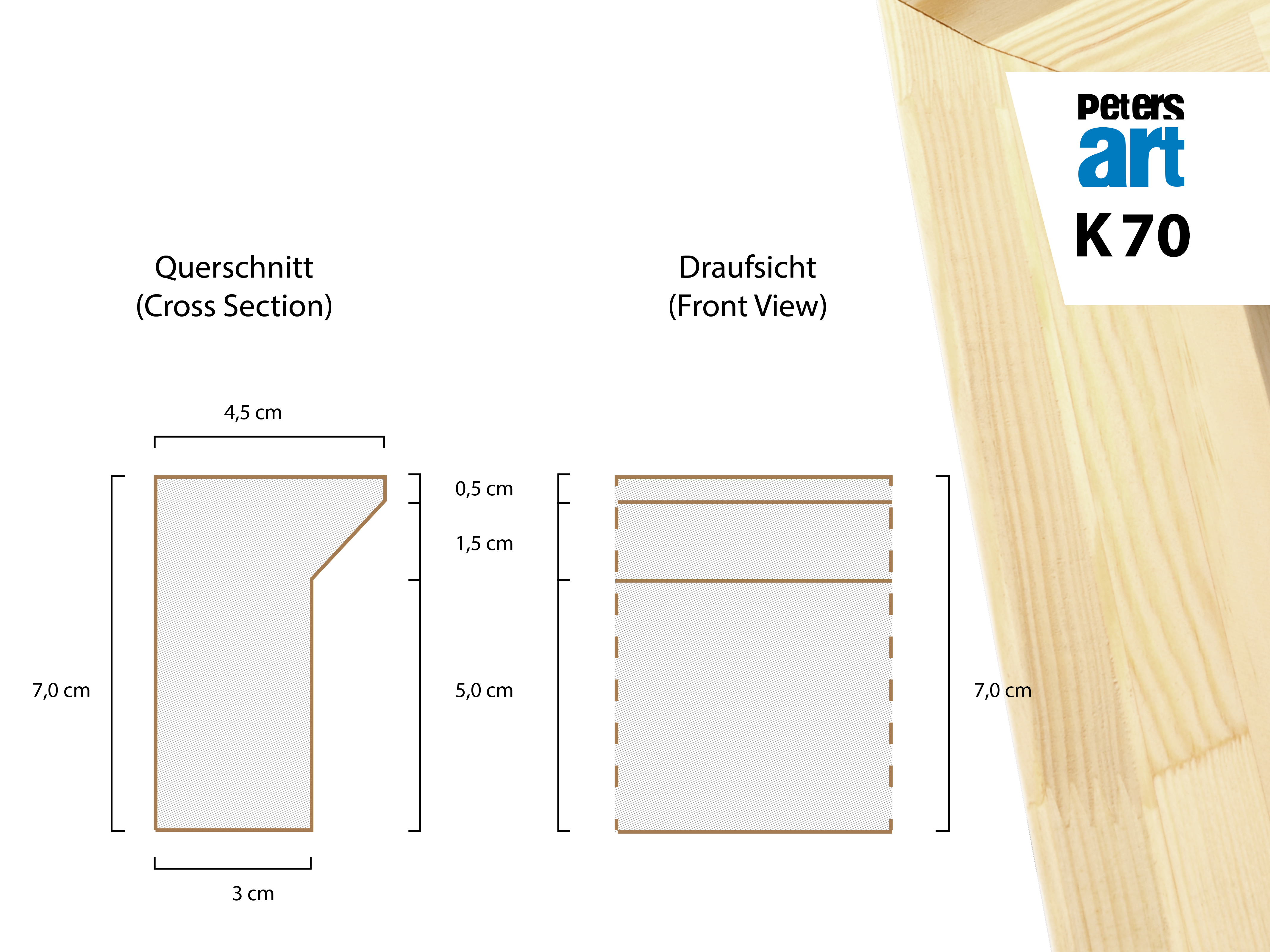 Keilrahmen Leiste 4570 (4.5 x 7.0 cm)