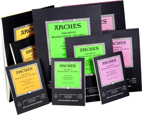 Arches Aquarellpapierblock kopfgeleimt - naturweiß 185g
