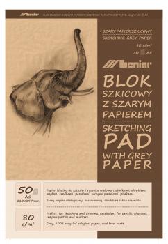 Leniar Skizzenblock ELEFANT mit graubraunem Papier 80 g