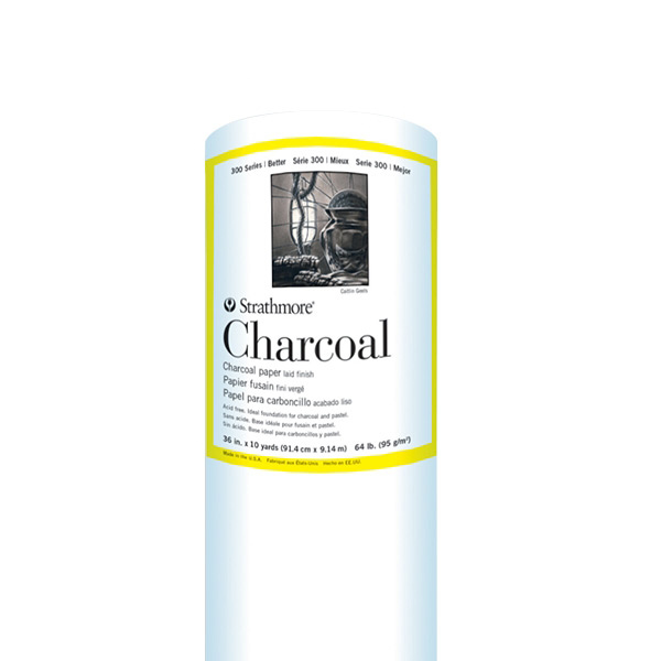Strathmore 300 Charcoal White 95g 91.4 x 9.14m-Rolle