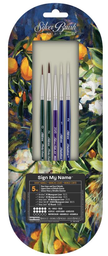Silver Brush Sign My Name 5er Set