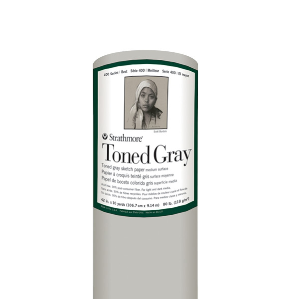 Strathmore 400 Toned Gray Sketch 118g 1.06 x 9.14m Rolle