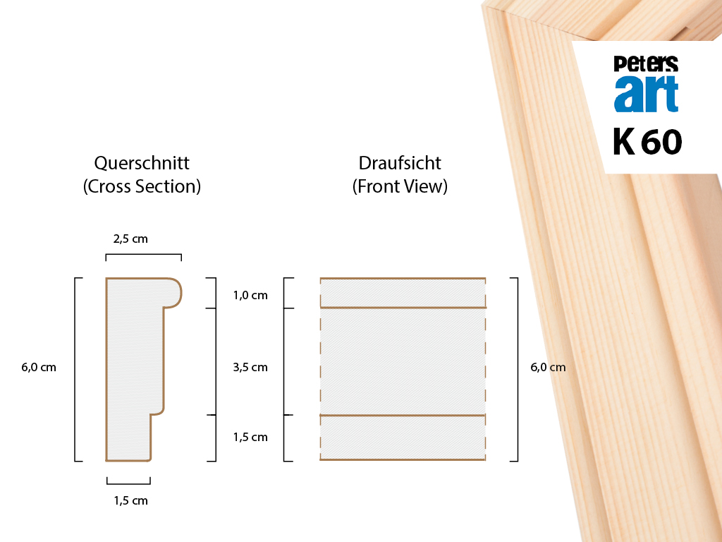 Keilrahmen Leiste 2560 (2.5 x 6cm)