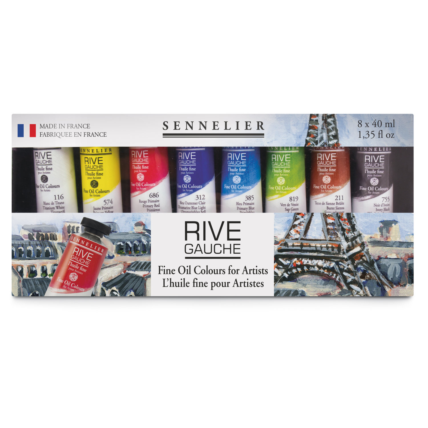 SENNELIER-RIVE-GAUCHE-OElfarben-8er-Set Sennelier RIVE GAUCHE oil paint Set 8x40ml