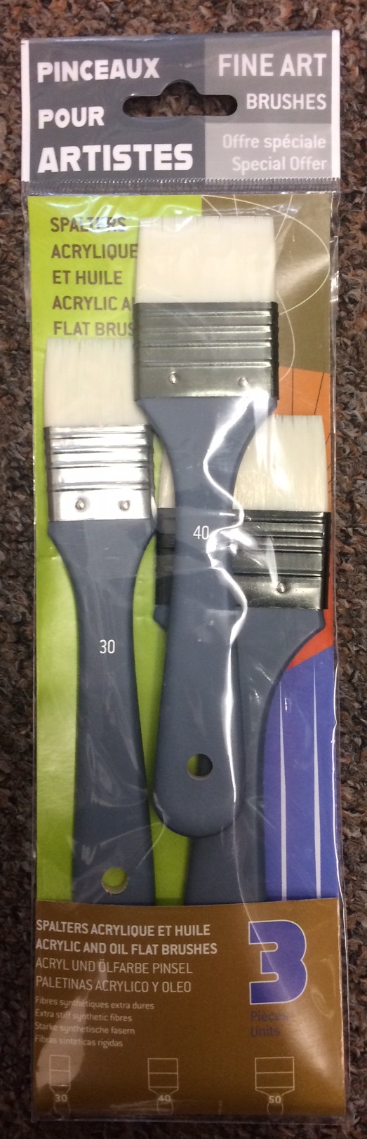 Raphael ACRYLIC UND ÖL 3 PINSEL SET mit starker synthetischer Fasern