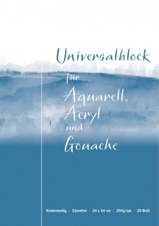 Vang Universalblock Oslo Aquarell, Acryl und Gouache 300g naturweiß
