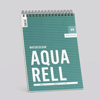 Romerturm AQUARELL Spiralblock 300g weiß rau