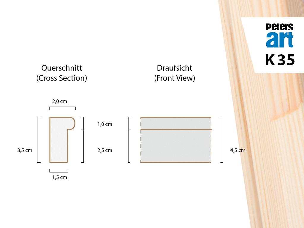 Keilrahmen Leiste K2035 ( 2.0 x 3.5cm )