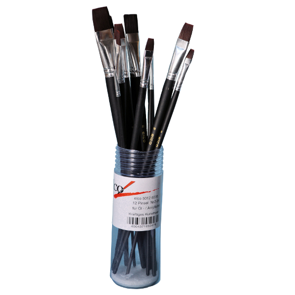 Elco Acrylmalpinsel-SET Flach 12-tlg. serie 5012 6070